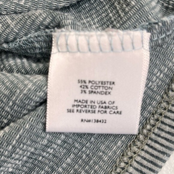 Modcloth Crisscross Notch Ribbed Tee Shirt Black White Stripe Women Medium Gray - Picture 6 of 11